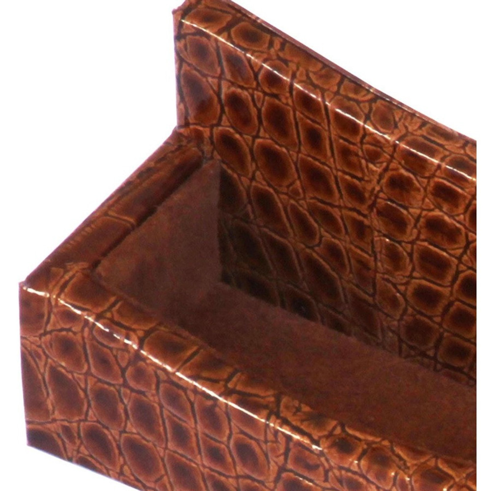 Dacasso Limited, Inc Protacini A6107 Protacini Cognac Brown Italian Patent Leather Business Card Holder