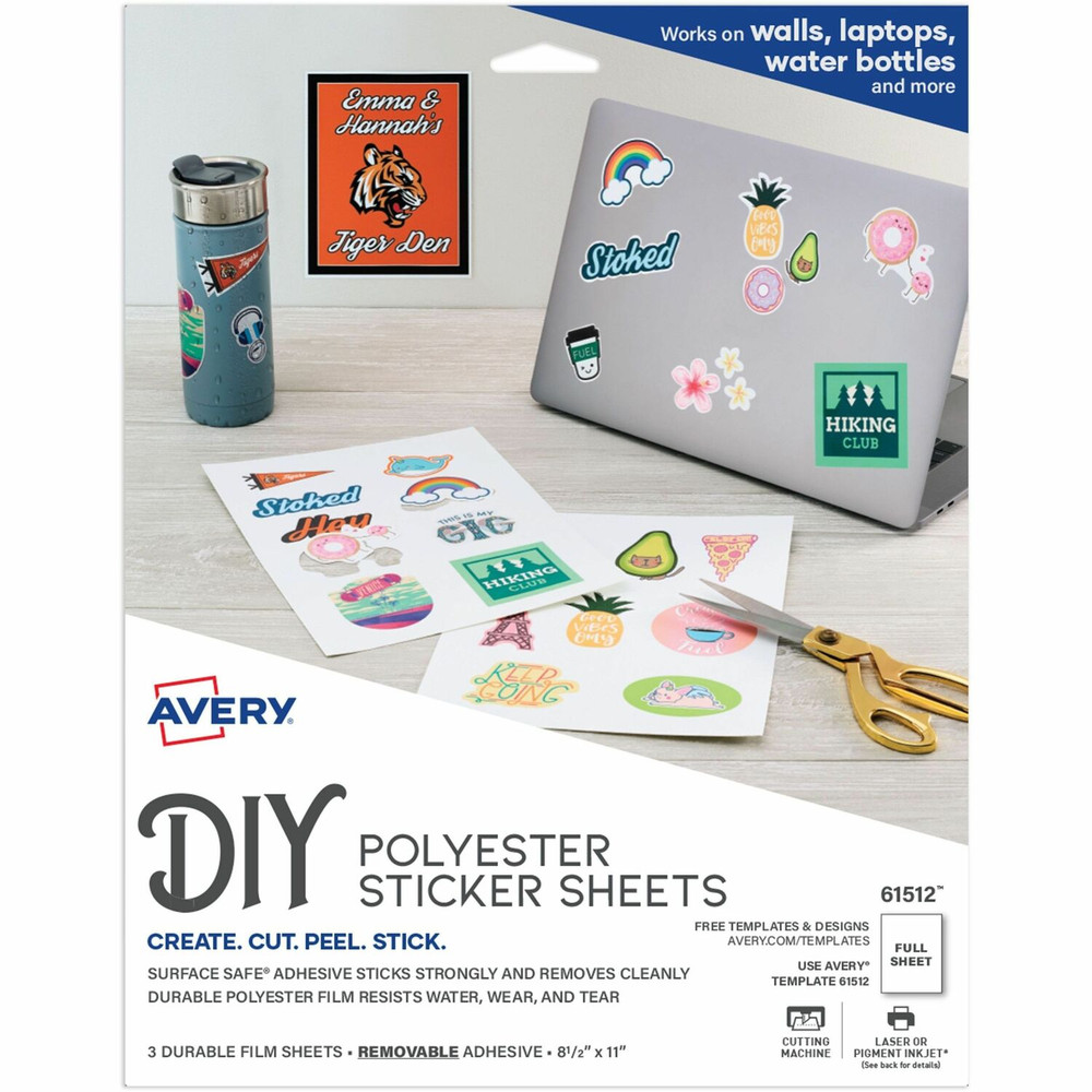 Avery Avery&reg; 61512 Avery Surface Safe Printable Decal Stickers