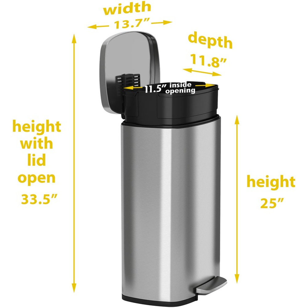 HLS Commercial HLSS08R HLS Commercial Stainless Steel Soft Step Trash Can