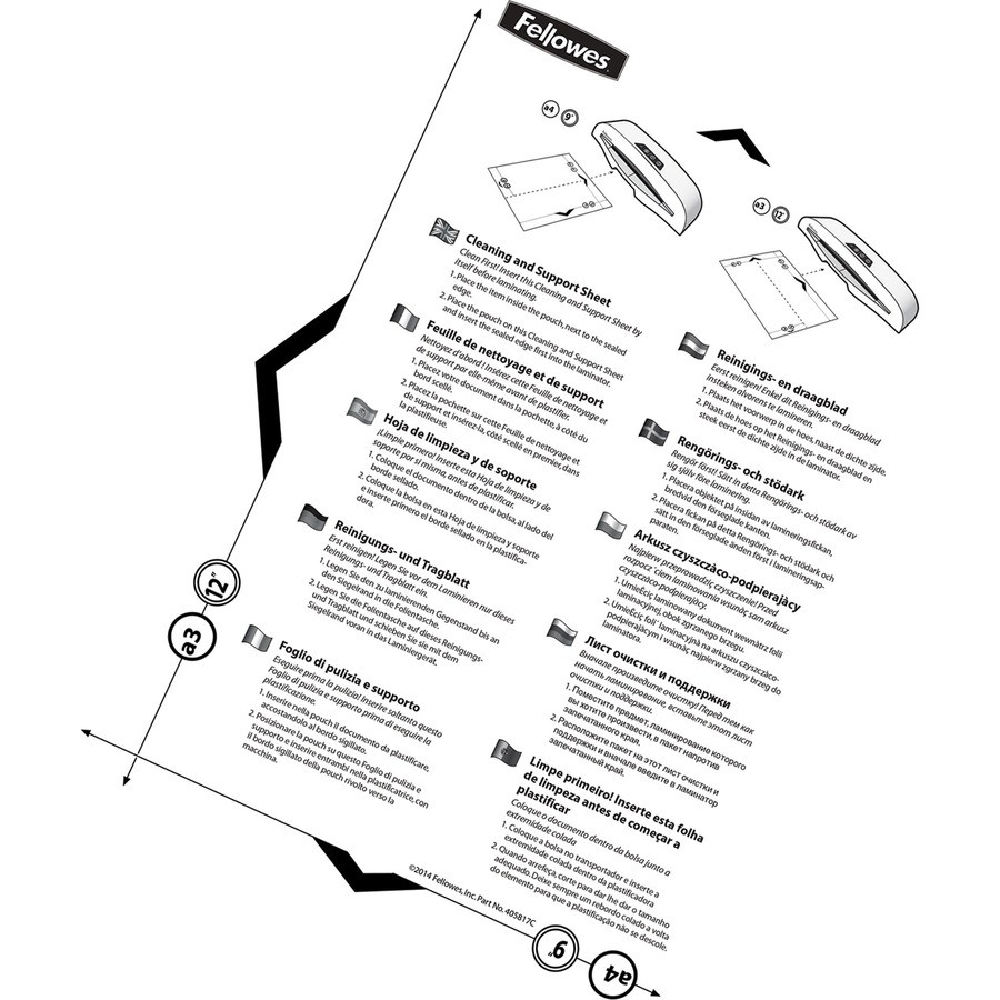 Fellowes, Inc. Fellowes 5320603 Fellowes Laminator Cleaning Sheets 10pk