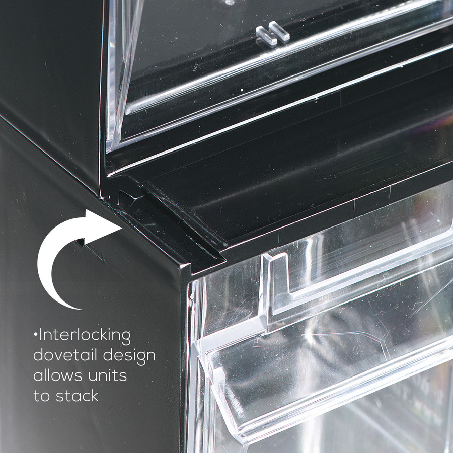 Deflecto, LLC Deflecto 20504OP Deflecto Tilt Bin Interlocking Multi-Bin Storage Organizer