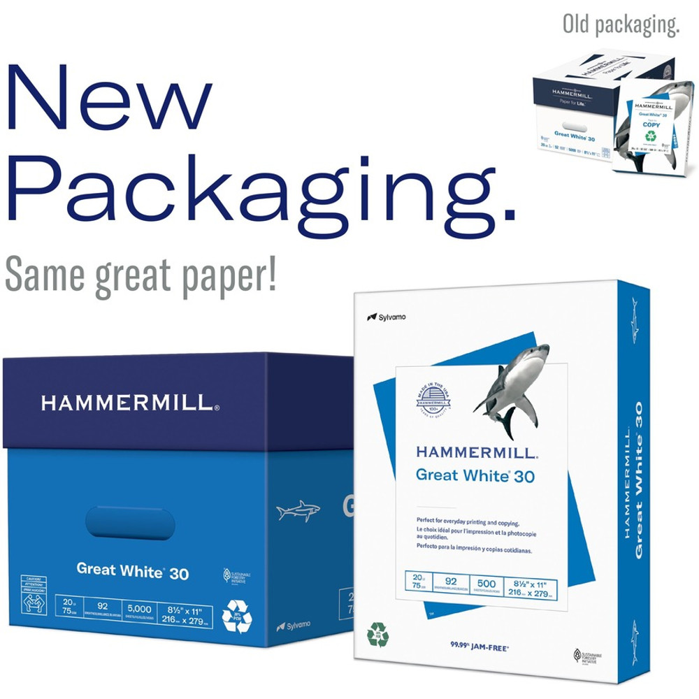 International Paper Company Hammermill 86700 Hammermill Great White Recycled Copy Paper - White