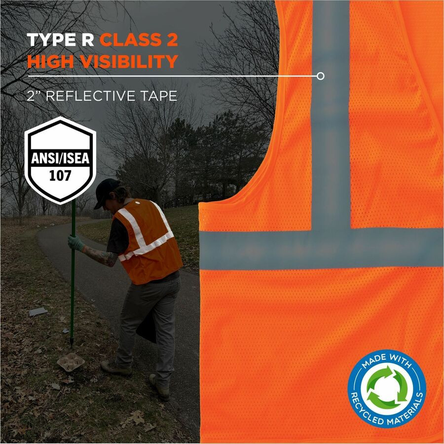 Tenacious Holdings, Inc Ergodyne 21993 Ergodyne GloWear 8205HL-ECO Recycled Hi-Vis Vests