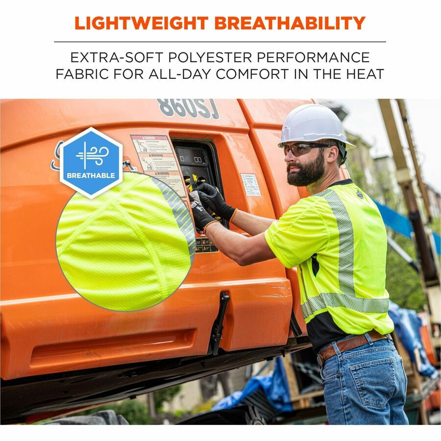 Tenacious Holdings, Inc Ergodyne 23504 Ergodyne 8283BK Lightweight Hi-Vis T-Shirt