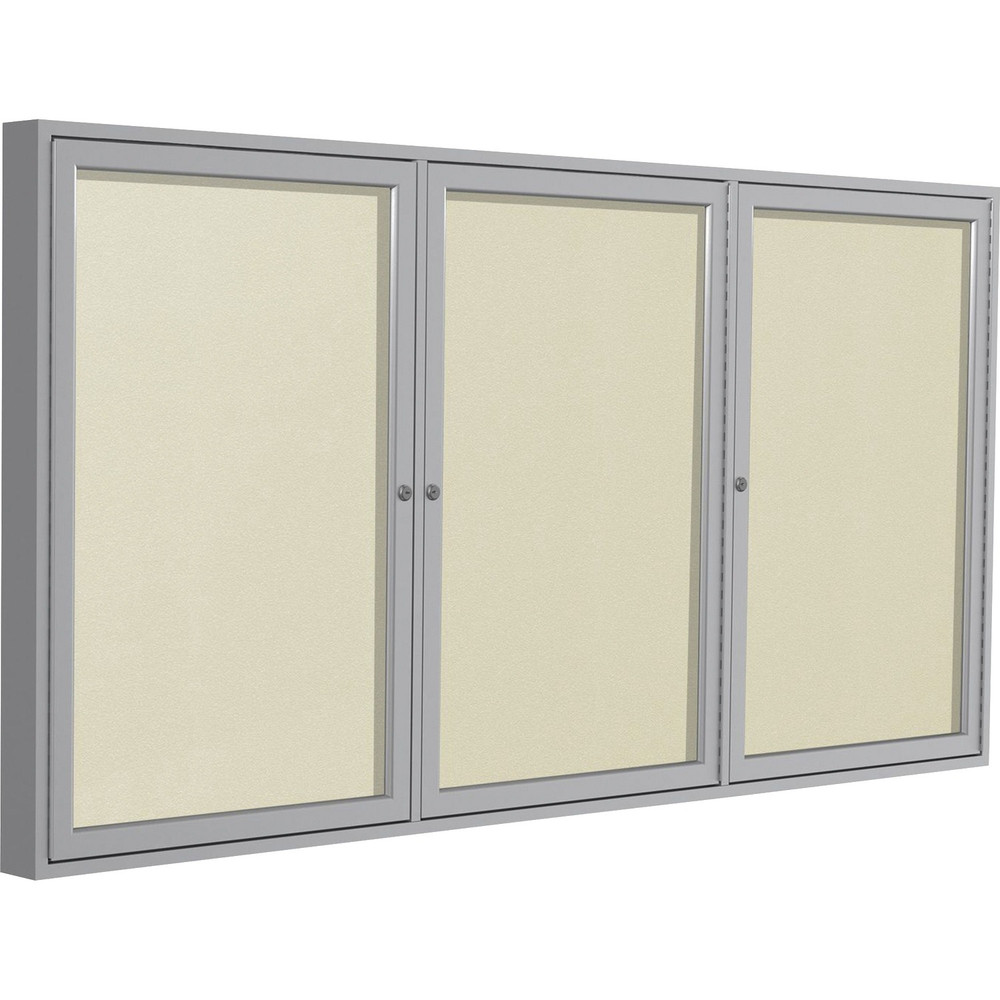 Ghent Manufacturing, Inc Ghent PA34872VX185 Ghent 3 Door Enclosed Vinyl Bulletin Board with Satin Frame