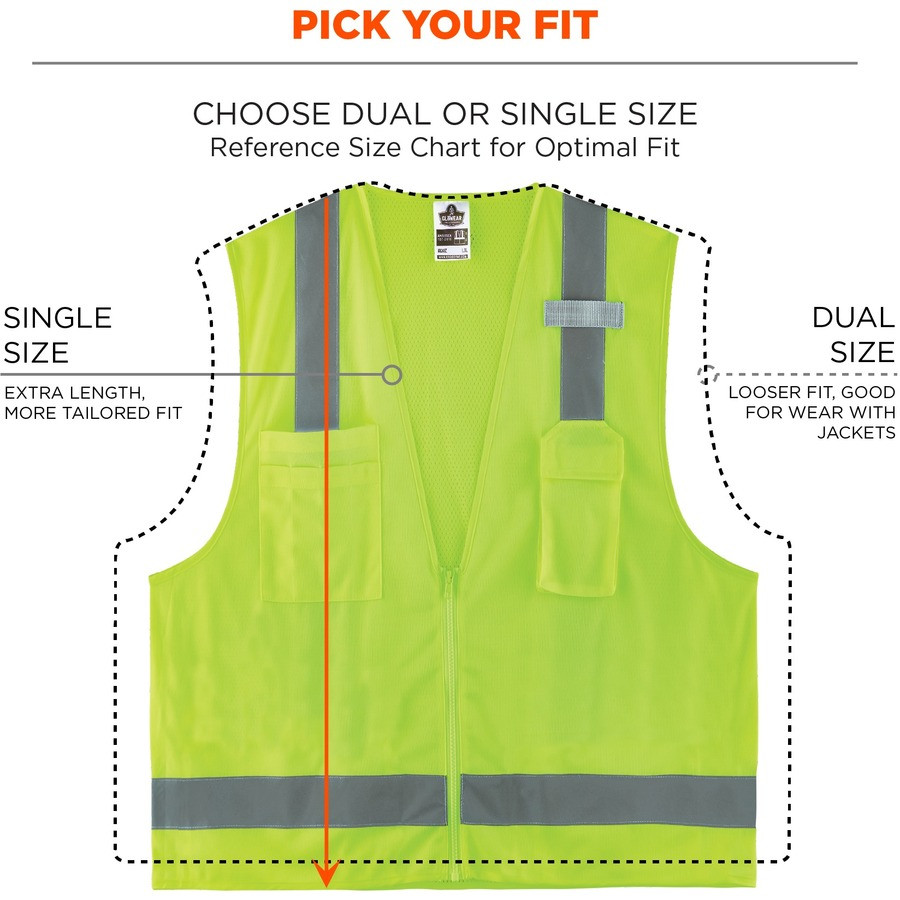 Tenacious Holdings, Inc GloWear 24021 GloWear 8249Z Type R Class 2 Economy Surveyors Vest