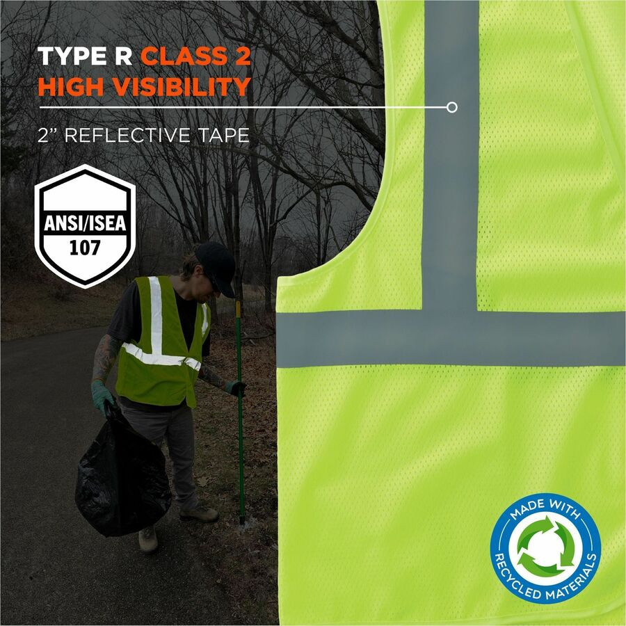 Tenacious Holdings, Inc Ergodyne 21983 Ergodyne GloWear 8205HL-ECO Recycled Hi-Vis Vests