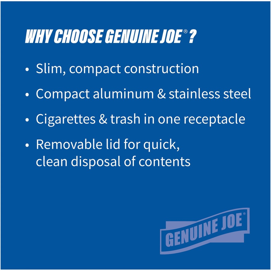 Genuine Joe 58883 Genuine Joe Fire-safe 3-Gallon Ashtray Receptacle