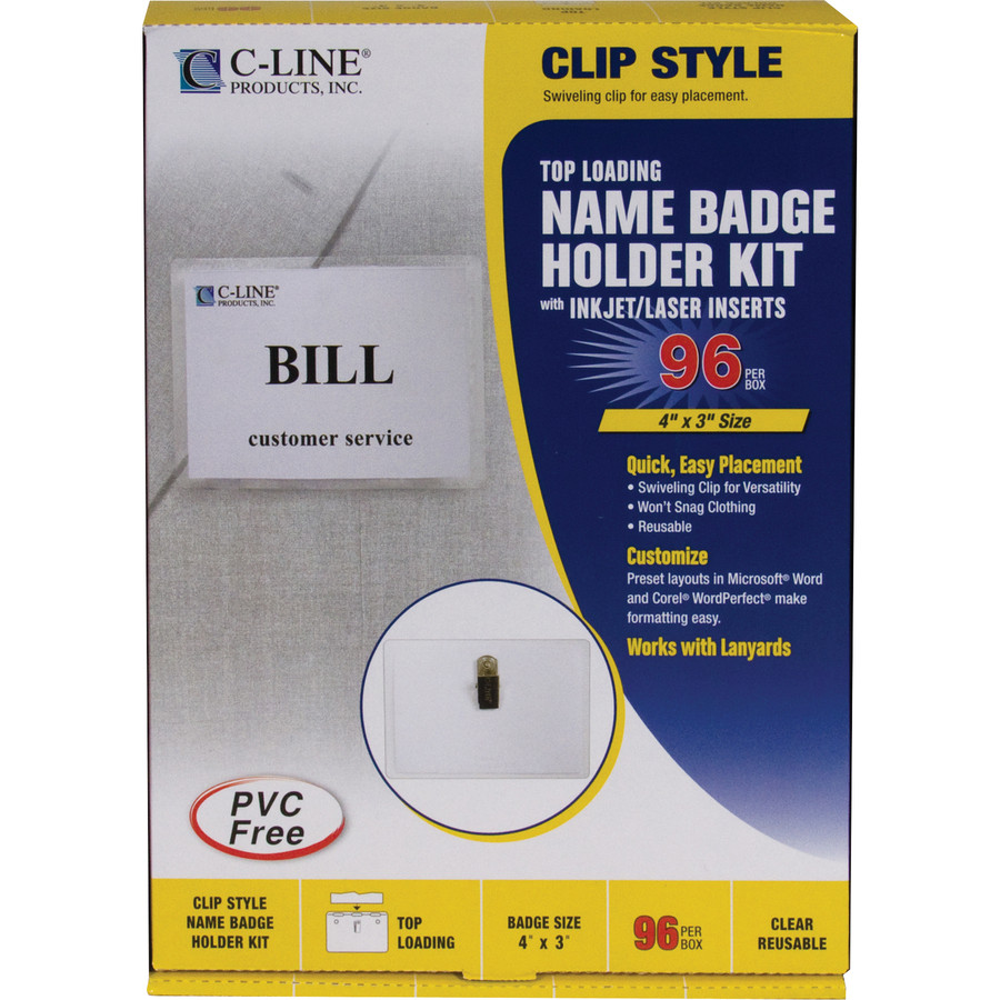 C-Line Products, Inc C-Line 95596 C-Line Clip Style Name Badge Holder Kit