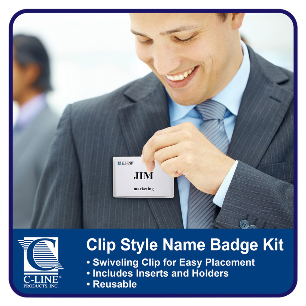 C-Line Products, Inc C-Line 95596 C-Line Clip Style Name Badge Holder Kit