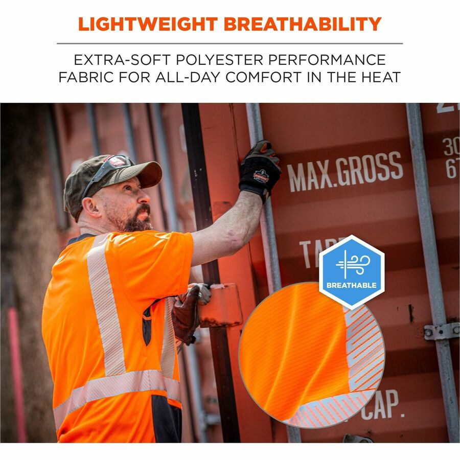 Tenacious Holdings, Inc Ergodyne 23519 Ergodyne 8283BK Lightweight Hi-Vis T-Shirt