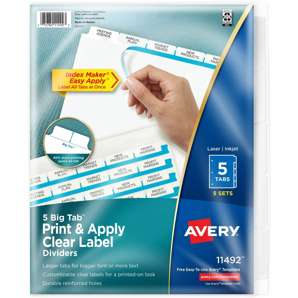 Avery Avery&reg; 11492 Avery&reg; Big Tab Index Maker Index Divider