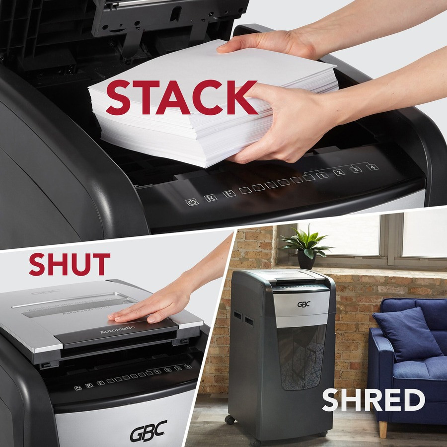 ACCO Brands Corporation GBC WSM1757510 GBC AutoFeed+ Office Shredder, 600X, Super Cross-Cut, 600 Sheets