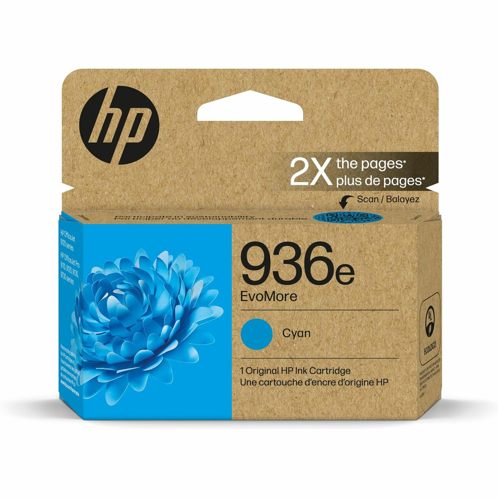 HP Inc. HP 4S6V3LN HP EvoMore 936e Original High Yield Inkjet Ink Cartridge - Cyan - 1 Pack