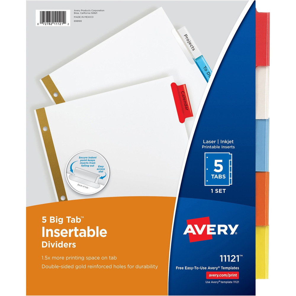 Avery Avery&reg; 11121 Avery&reg; Worksaver Big Insertable Tab Index Dividers