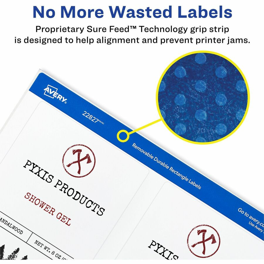 Avery Avery&reg; 22827 Avery&reg; Durable White Rectangle Film Labels4¾" x 3½"