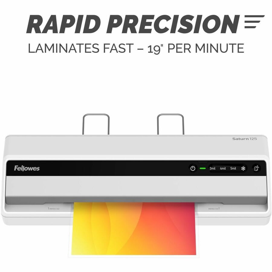 Fellowes, Inc. Fellowes 5736601 Fellowes Saturn 3i 125 Thermal Laminator Machine for Home or Office with Pouch Starter Kit, 12.5 inch, Fast Warm-Up, Jam-Free Design (57366061)
