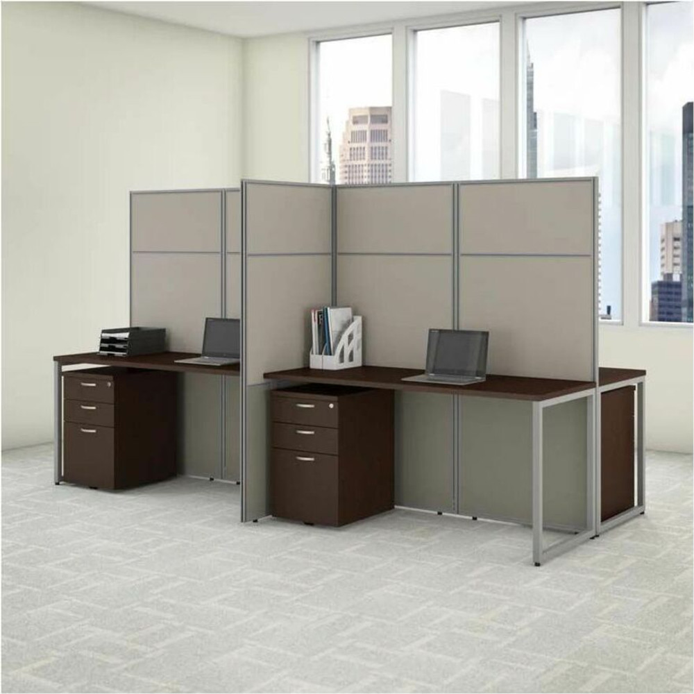Bush Industries, Inc Bush Business Furniture EODH46SMR-03K Bush Business Furniture Easy Office 60W 2 Person Cubicle Desk with File Cabinets and 66H Panels Bush Industries, Inc Bush Business Furniture EODH46SMR-03K Bush Business Furniture Easy Office 60W 2 Person Cubicle Desk with File Cabinets and 66H Panels