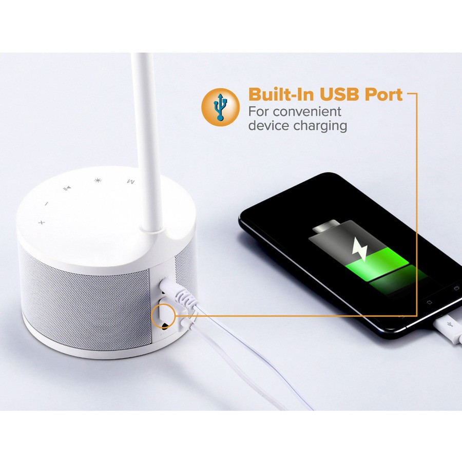 Amax Inc Bostitch VLED1817WBOS Bostitch LED Bluetooth USB Speaker Lamp