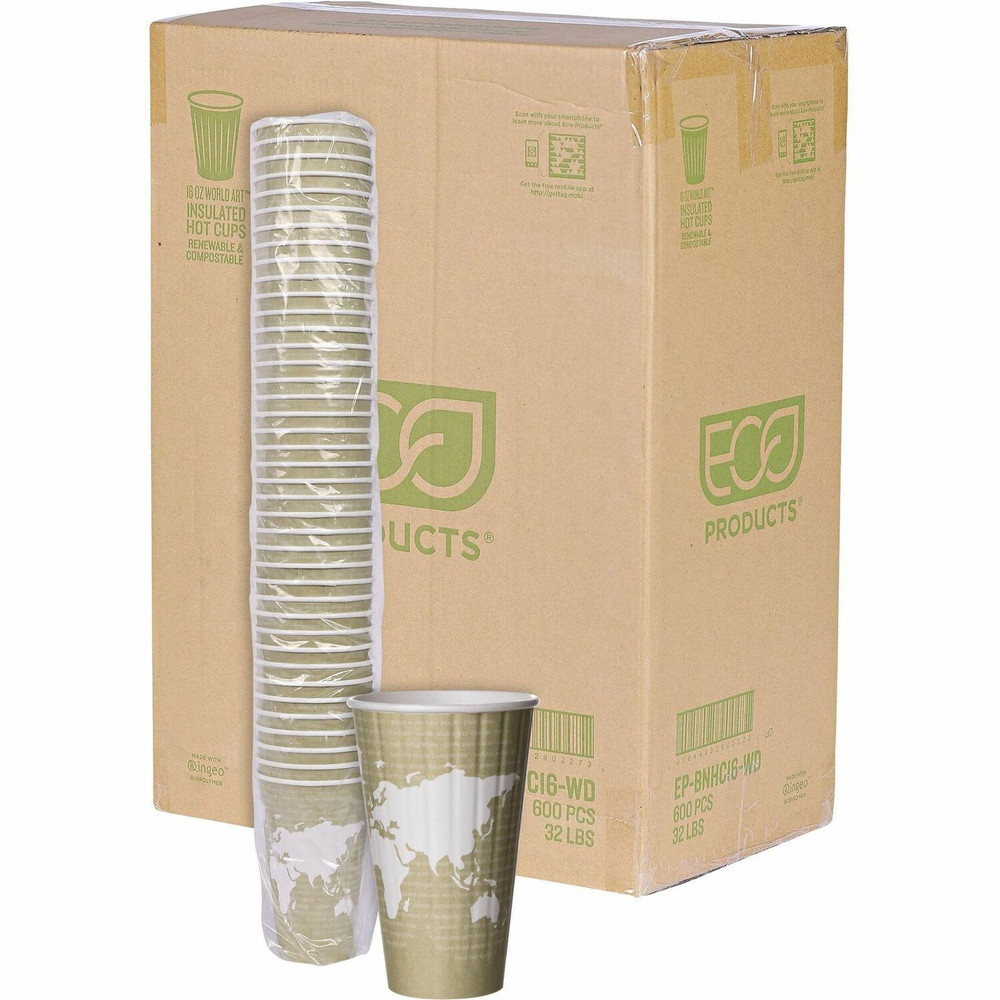 Eco-Products, Inc Eco-Products EPBNHC16WD Eco-Products 16 oz World Art Insulated Hot Beverage Cups