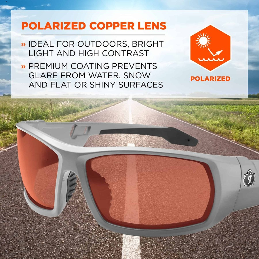 Tenacious Holdings, Inc Skullerz 50121 Skullerz Polarized Copper Safety Glasses