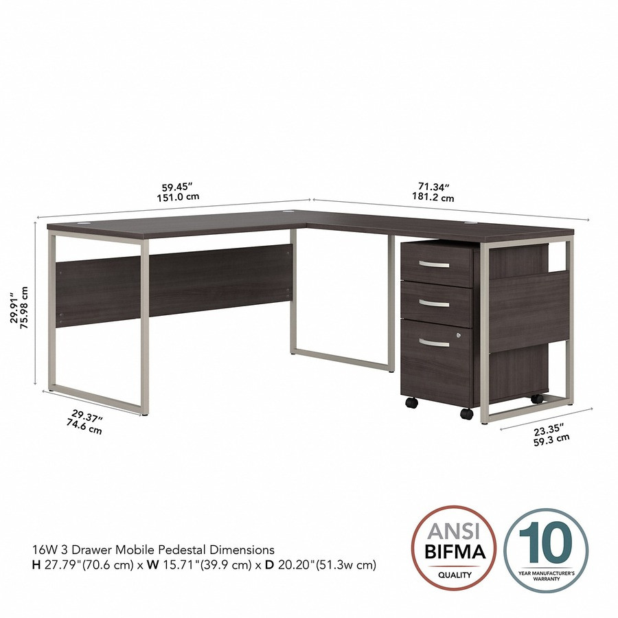 Bush Industries, Inc Bush Business Furniture HYB029SGSU Bush Business Furniture Hybrid Storm Gray Desking Unit