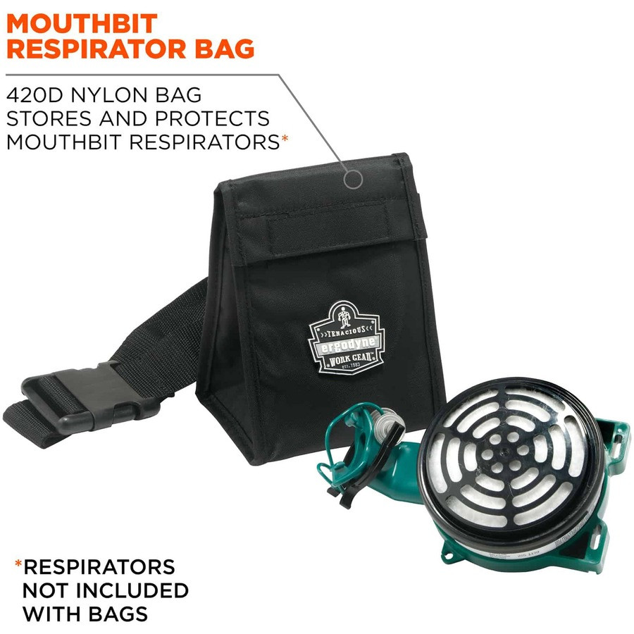 Tenacious Holdings, Inc Ergodyne 13184 Ergodyne Arsenal 5184 Carrying Case Mouthbit Respirator - Black