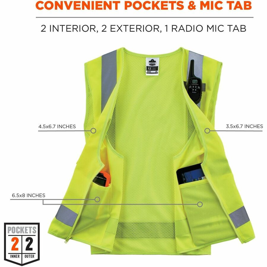 Tenacious Holdings, Inc Ergodyne 24504 Ergodyne GloWear 8249Z Hi-Vis Surveyors Vest