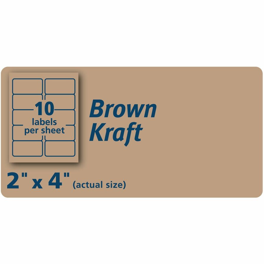 Avery Avery&reg; 05784 Avery&reg; Shipping Labels,, Kraft Brown, 2" x 4" , 250 Labels (5784)