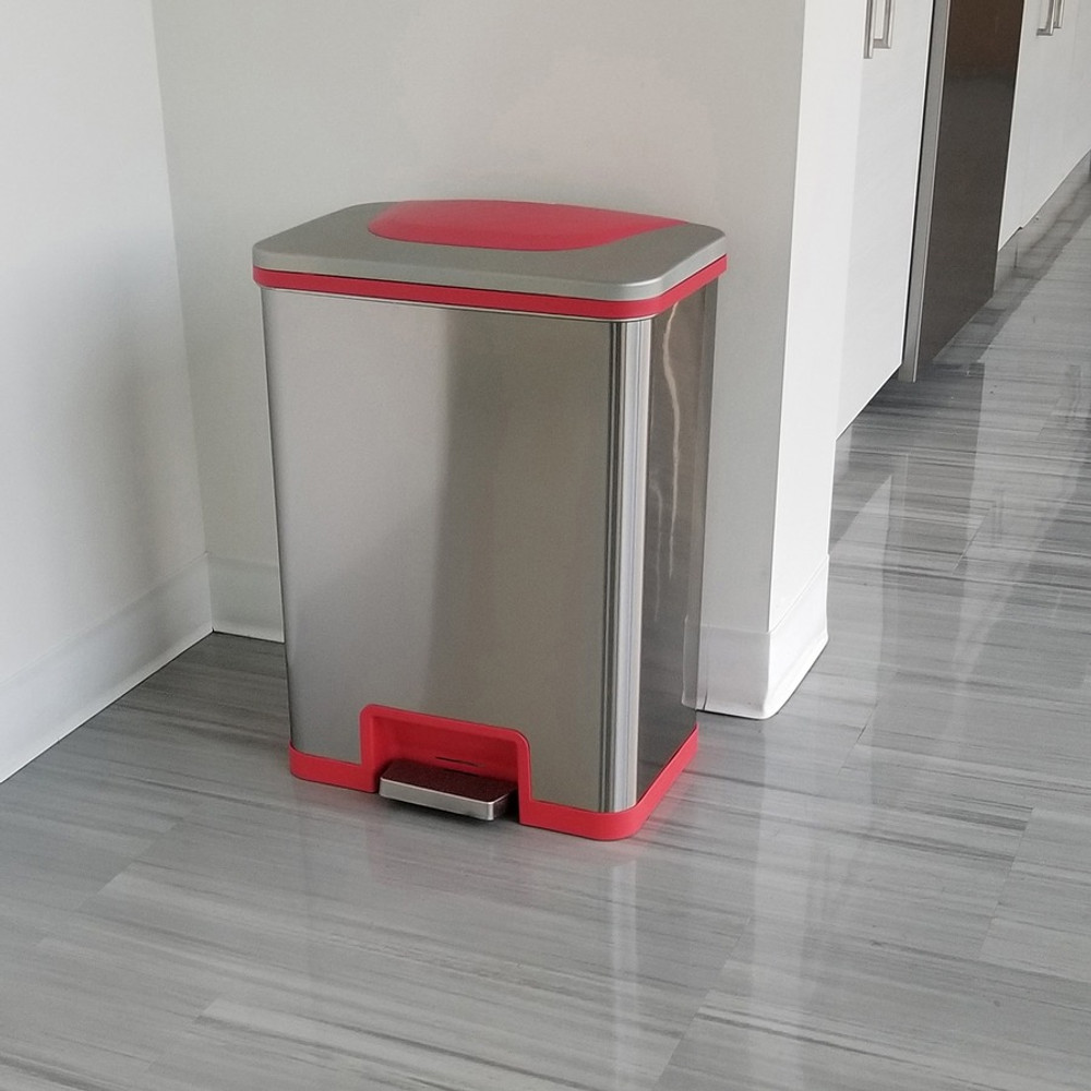 HLS Commercial HLS13SR HLS Commercial 13-Gallon Pedal-Sensor Trash Can HLS Commercial HLS13SR HLS Commercial 13-Gallon Pedal-Sensor Trash Can