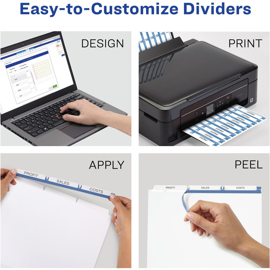 Avery Avery&reg; LSK3B Avery&reg; Print & Apply Clear Label Dividers - Index Maker Easy Apply Label Strip