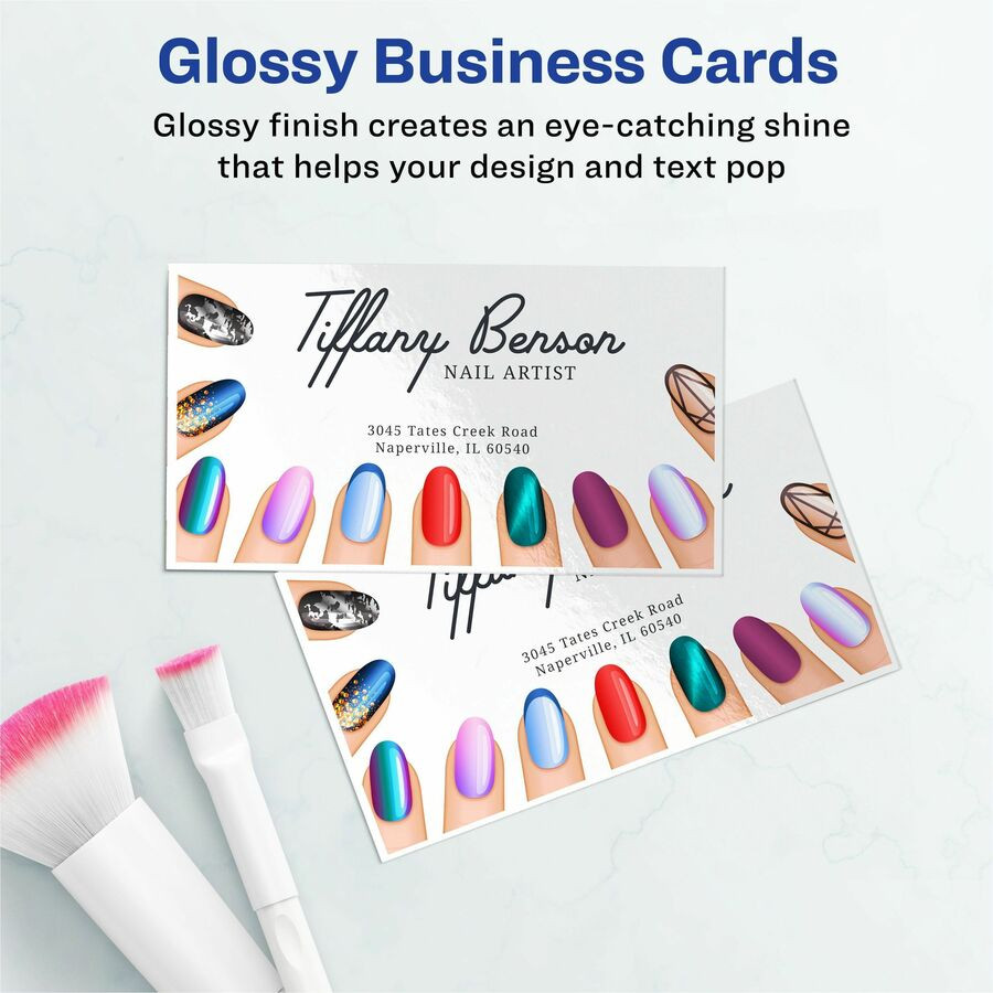 Avery Avery&reg; 8859 Avery&reg; Clean Edge Business Cards, 2" x 3.5" , Glossy, 200 (08859)