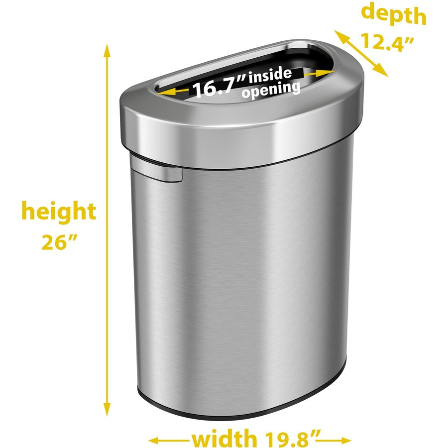 HLS Commercial HLS18DOT HLS Commercial Semi-Round Open Top Trash Can