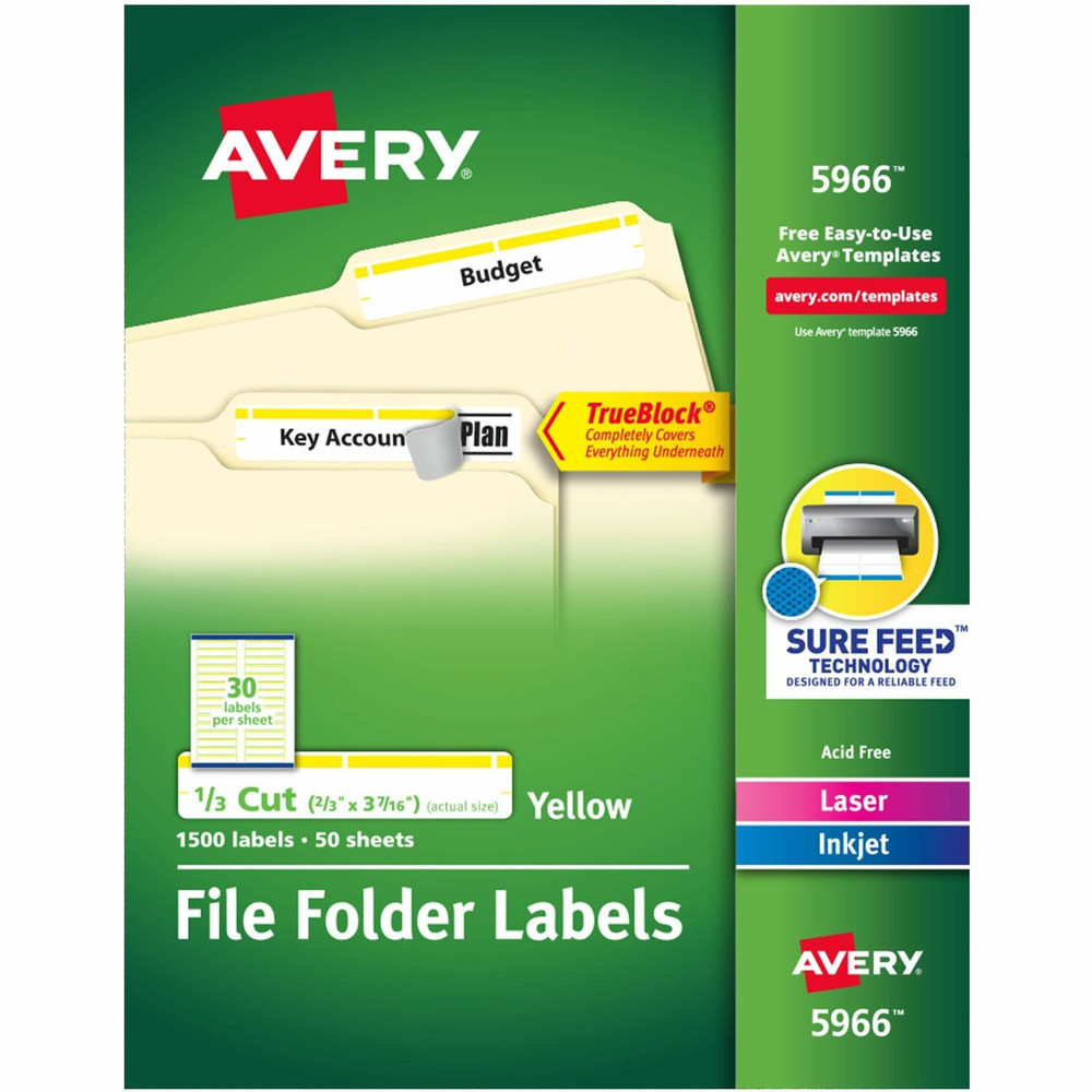 Avery Avery&reg; 5966 Avery&reg; TrueBlock File Folder Labels