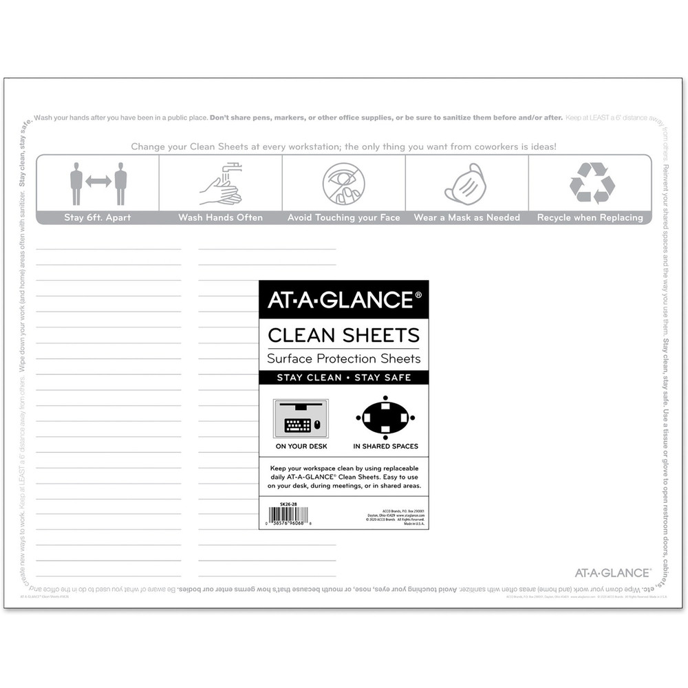 ACCO Brands Corporation At-A-Glance SK2628 At-A-Glance Disposable Clean Sheets