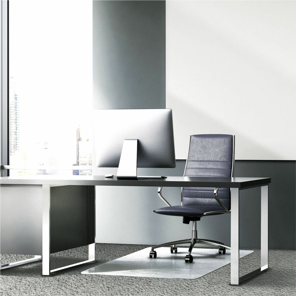 Floortex 124053EG Glaciermat&reg; Heavy Duty Glass Chair Mat for Hard Floors & Carpets - 40" x 53"