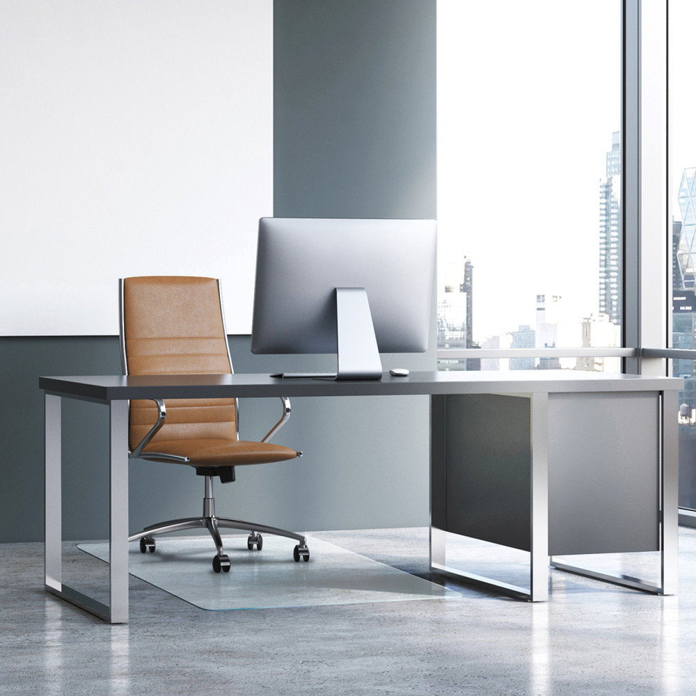 Floortex 124053EG Glaciermat&reg; Heavy Duty Glass Chair Mat for Hard Floors & Carpets - 40" x 53"