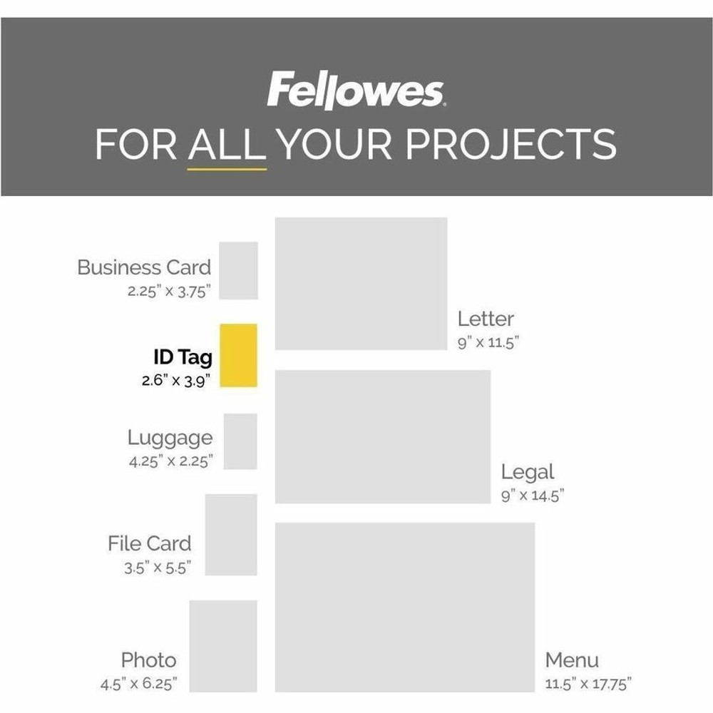 Fellowes, Inc. Fellowes 52050 Fellowes Punched ID Card Glossy Thermal Laminating Pouches