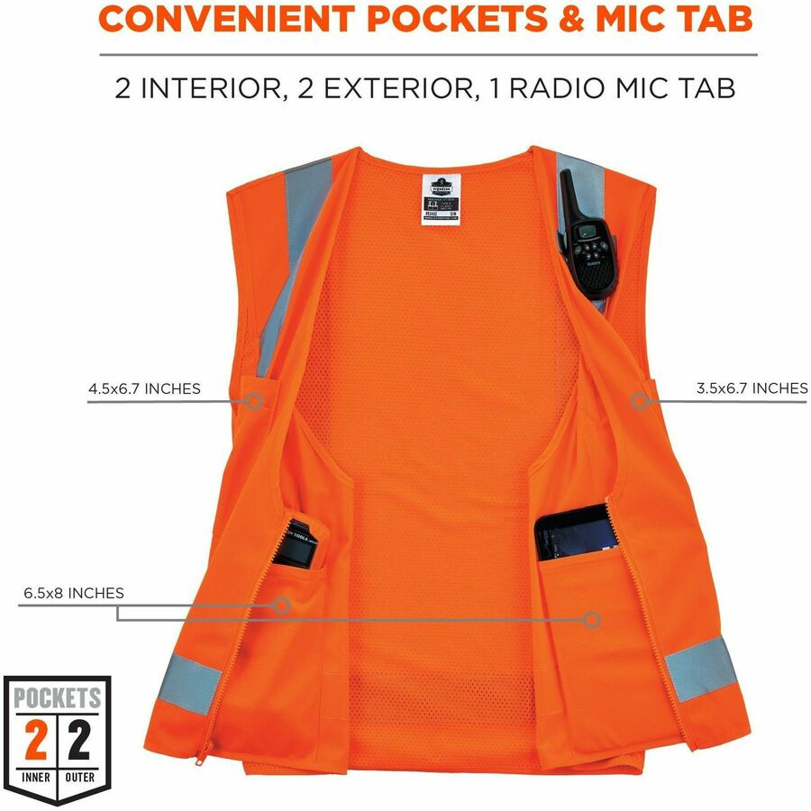 Tenacious Holdings, Inc Ergodyne 24517 Ergodyne GloWear 8249Z Hi-Vis Surveyors Vest