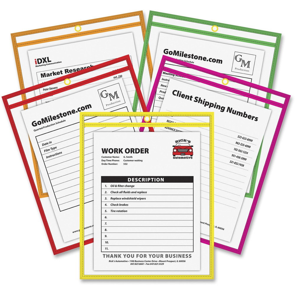 C-Line Products, Inc C-Line 43920 C-Line Neon Shop Ticket Holders, Stitched