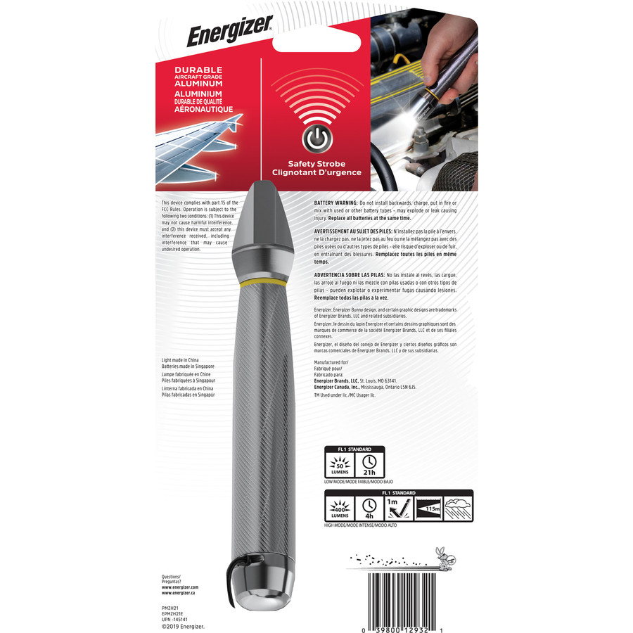Energizer Holdings, Inc Energizer EPMZH21E Energizer Vision HD Performance Metal Flashlight with Digital Focus