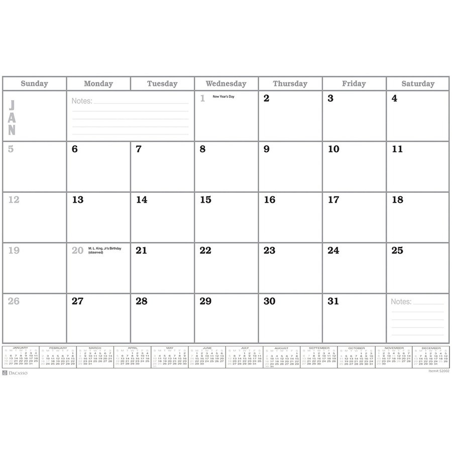 Dacasso Limited, Inc Dacasso P3250 Dacasso Rustic Leather Calendar Desk Pad