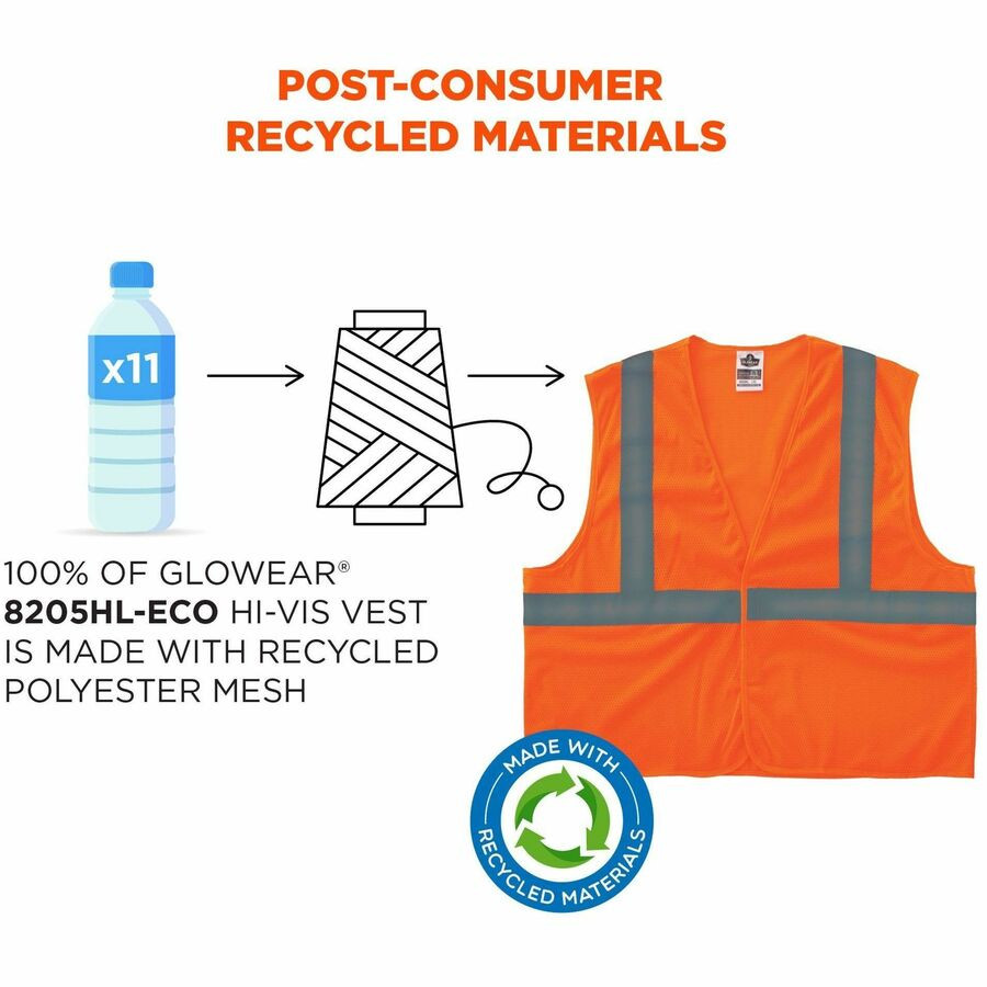 Tenacious Holdings, Inc Ergodyne 21997 Ergodyne GloWear 8205HL-ECO Recycled Hi-Vis Vests