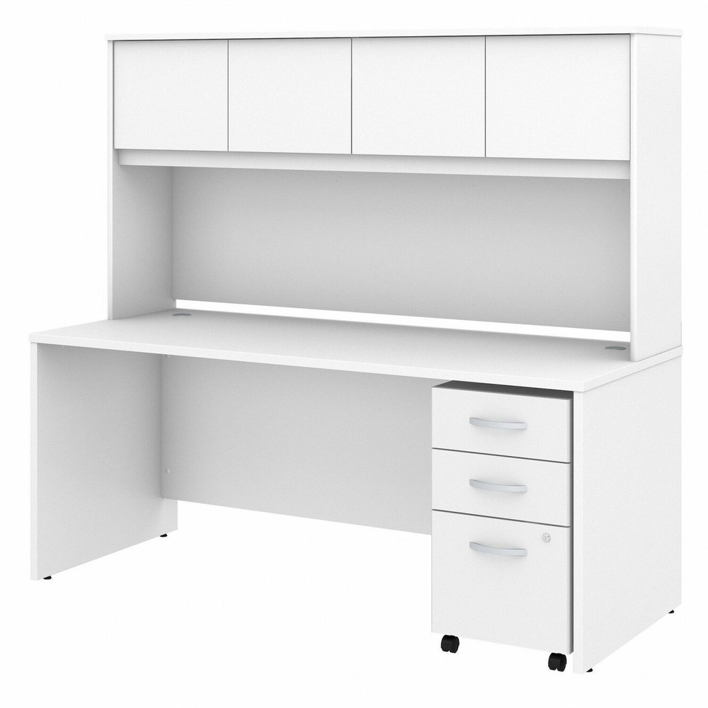 Bush Industries, Inc Bush Business Furniture STC011WHSU Bush Business Furniture Studio C 72W x 30D Office Desk with Hutch and Mobile File Cabinet