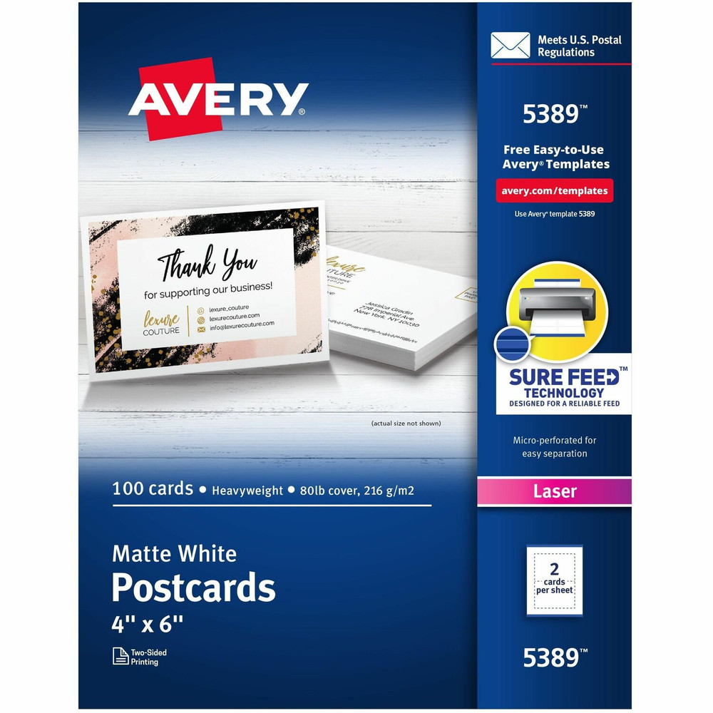 Avery Avery&reg; 5389 Avery&reg; Sure Feed Postcards