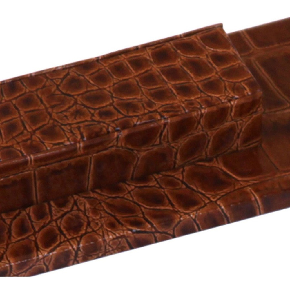 Dacasso Limited, Inc Protacini A6119 Protacini Cognac Brown Italian Patent Leather Library Set