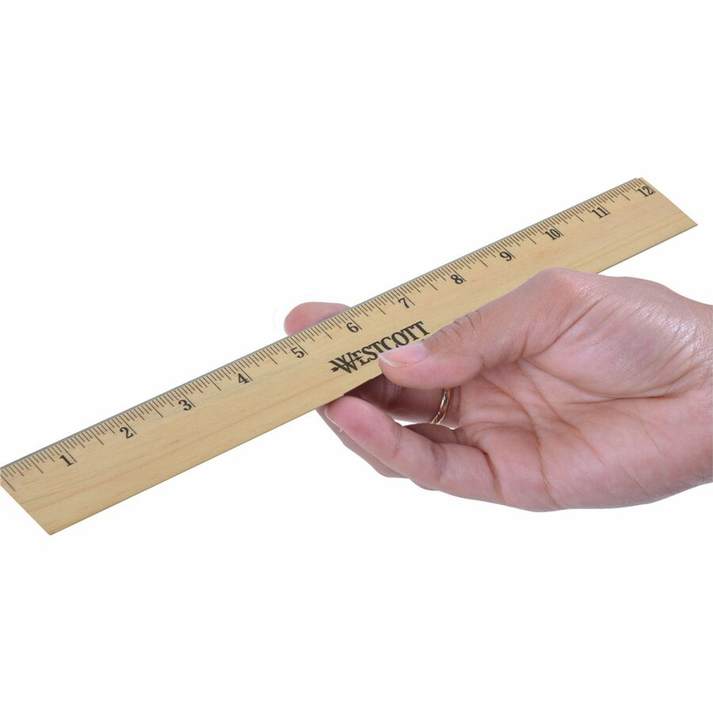 Acme United Corporation Westcott 05011 Westcott Beveled Metal Edge Wood Rulers