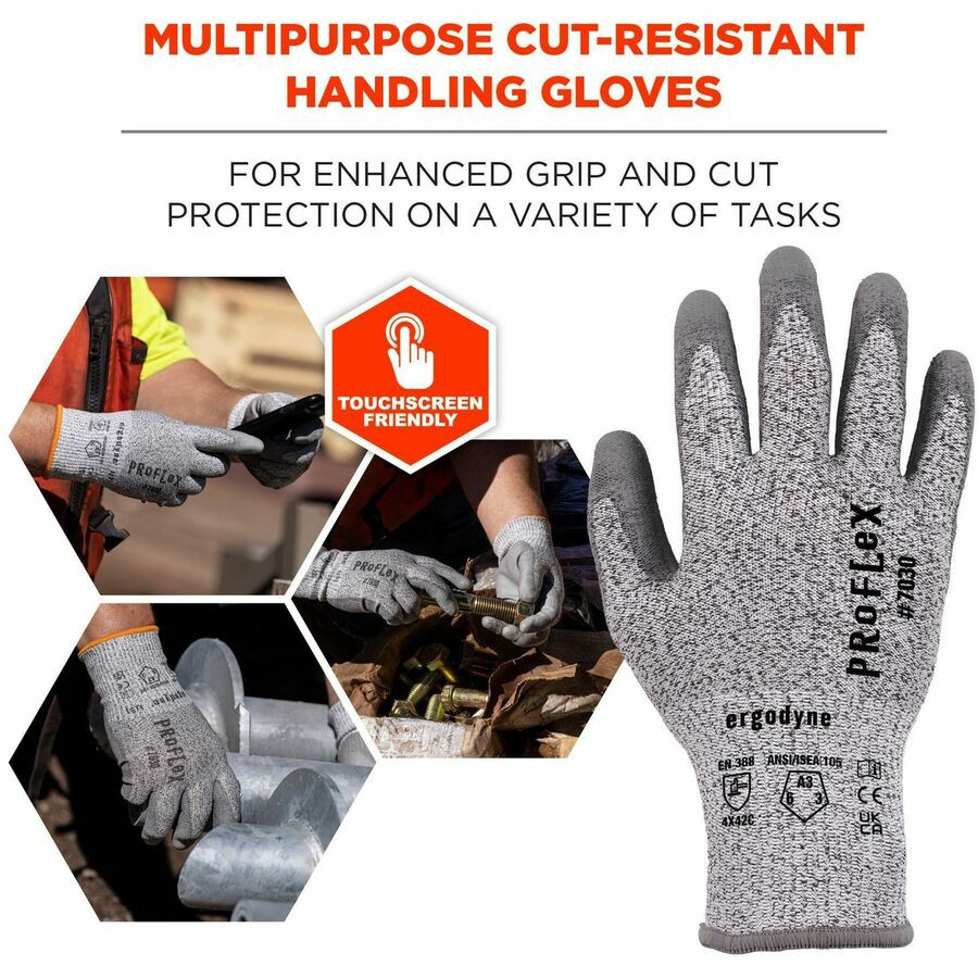 Tenacious Holdings, Inc Ergodyne 10455 Ergodyne 7030 PU-Coated Cut-Resistant Gloves