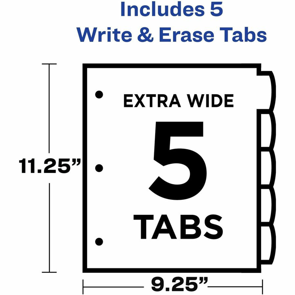 Avery Avery&reg; 16825 Avery&reg; Write & Erase Pocket Plastic Dividers