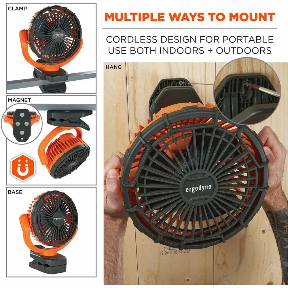 Tenacious Holdings, Inc Ergodyne 12800 Ergodyne Chill-Its 6090 Rechargeable Portable Jobsite Fan Tenacious Holdings, Inc Ergodyne 12800 Ergodyne Chill-Its 6090 Rechargeable Portable Jobsite Fan
